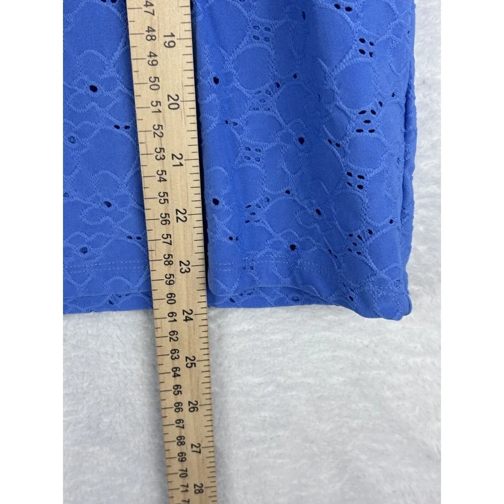 MICHAEL KORS‎ Women's Blue Floral Embroidered V-Neck Top Size M